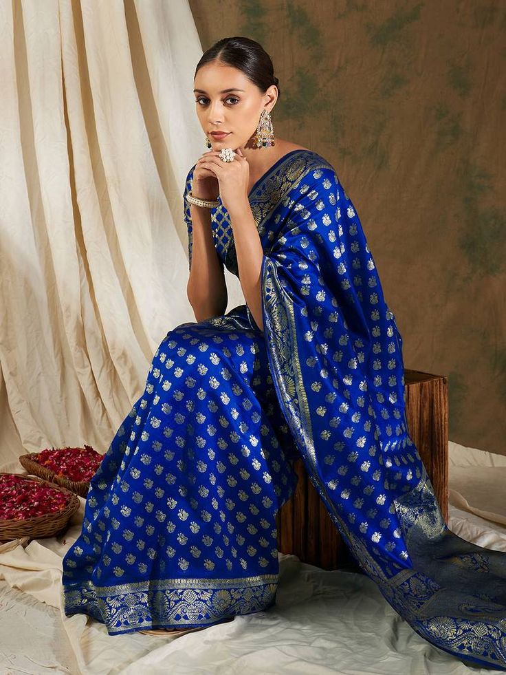 Blue Saree Caption For Instagram