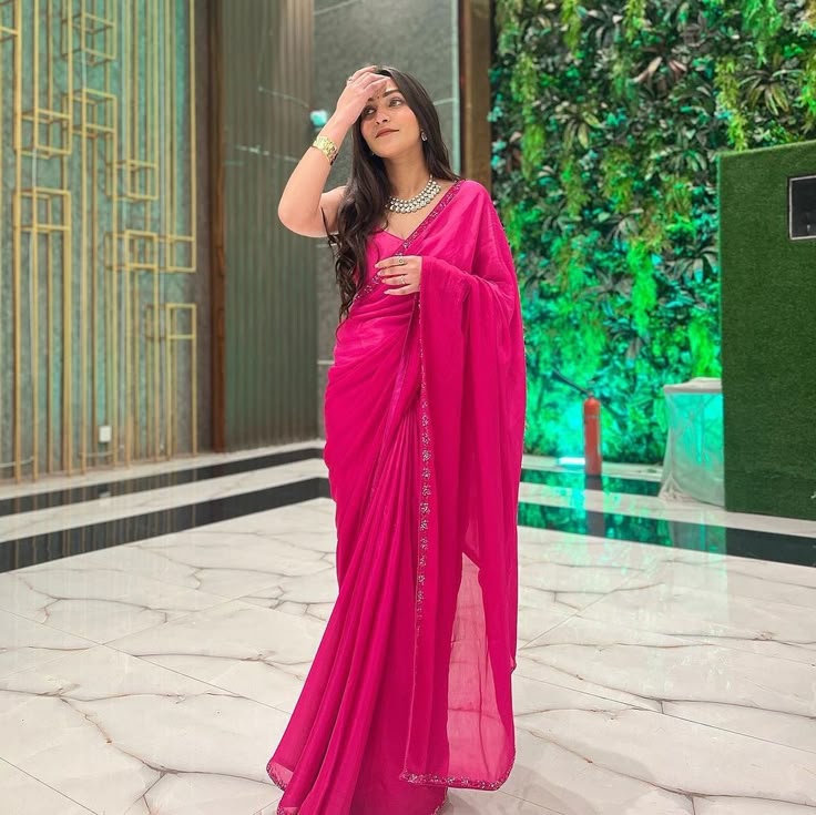 Pink Saree Captions For Instagram